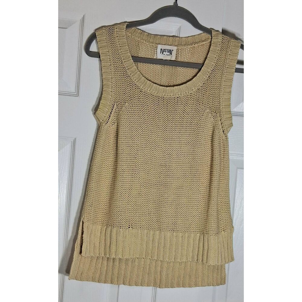 Nation Ltd womens medium top mustard yellow mesh shirt